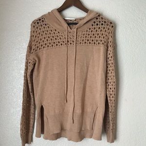 Cadence Corner | Crochet Hoodie Pullover in camel